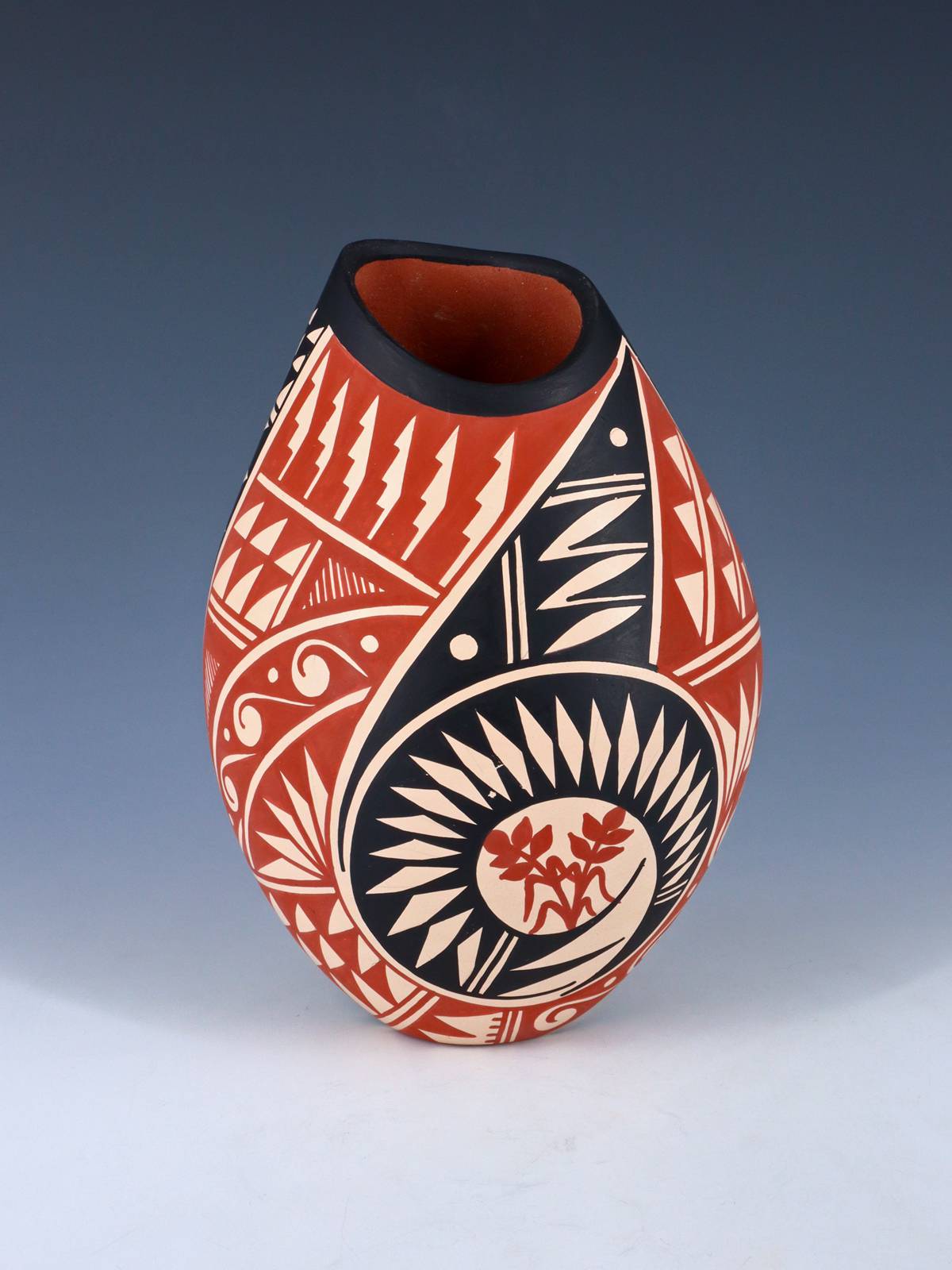 Jemez Pueblo Hand Coiled Pottery Vase
