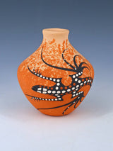 Vase de poterie fait à la main de lézard de Zuni Pueblo