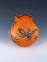 Zuni Pueblo Hand Coiled Lizard Pottery Vase
