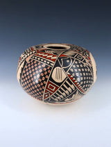 Mata Ortiz Hand Coiled Painted Gecko Pottery Seed Pot