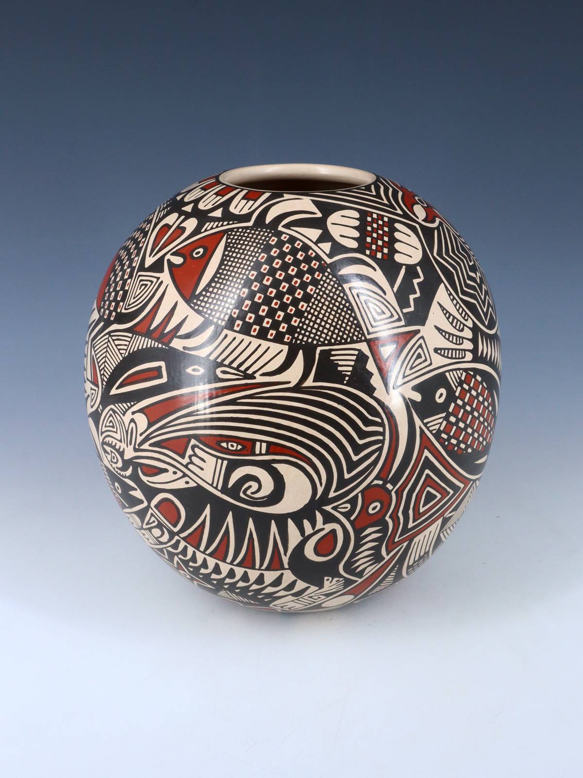 Hand Coiled Mata Ortiz Paquime Pottery Vase
