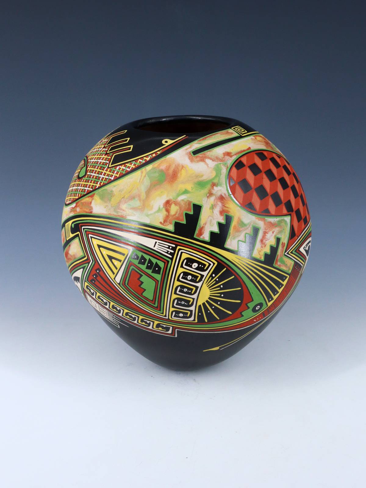 Mata Ortiz Hand Coiled and Painted Paquime Pottery