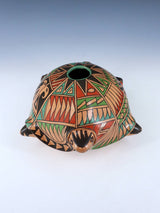 Mata Ortiz Hand Coiled Pottery Seed Pot Turtle Effigy