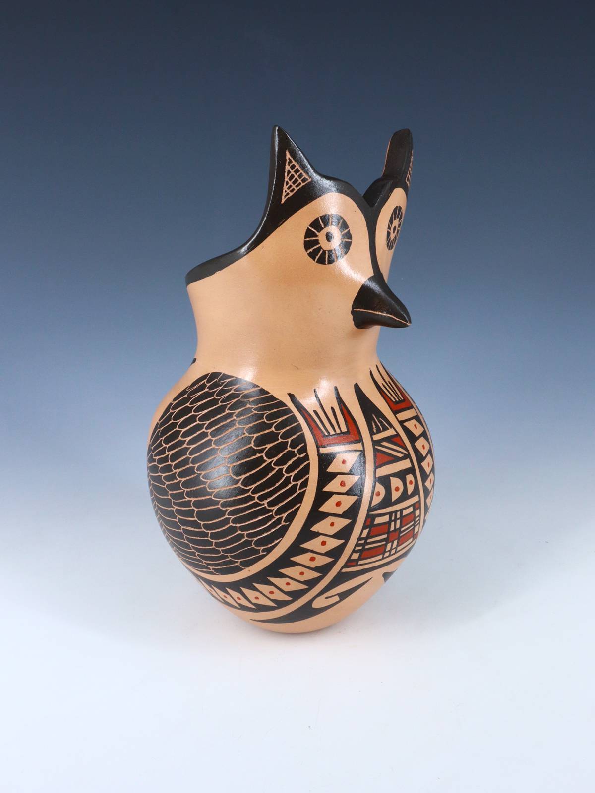 Mata Ortiz Hand Coiled Owl Effigy Pottery