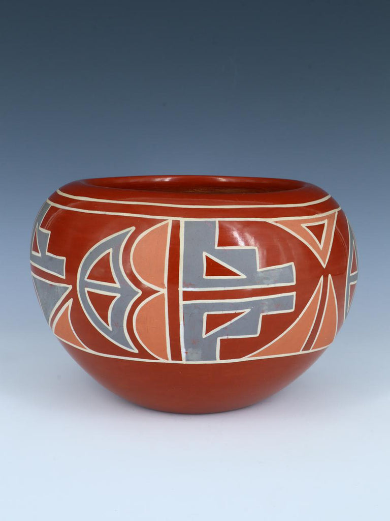 Vintage Santa Clara Pueblo Redware Pottery Plate - PuebloDirect.com