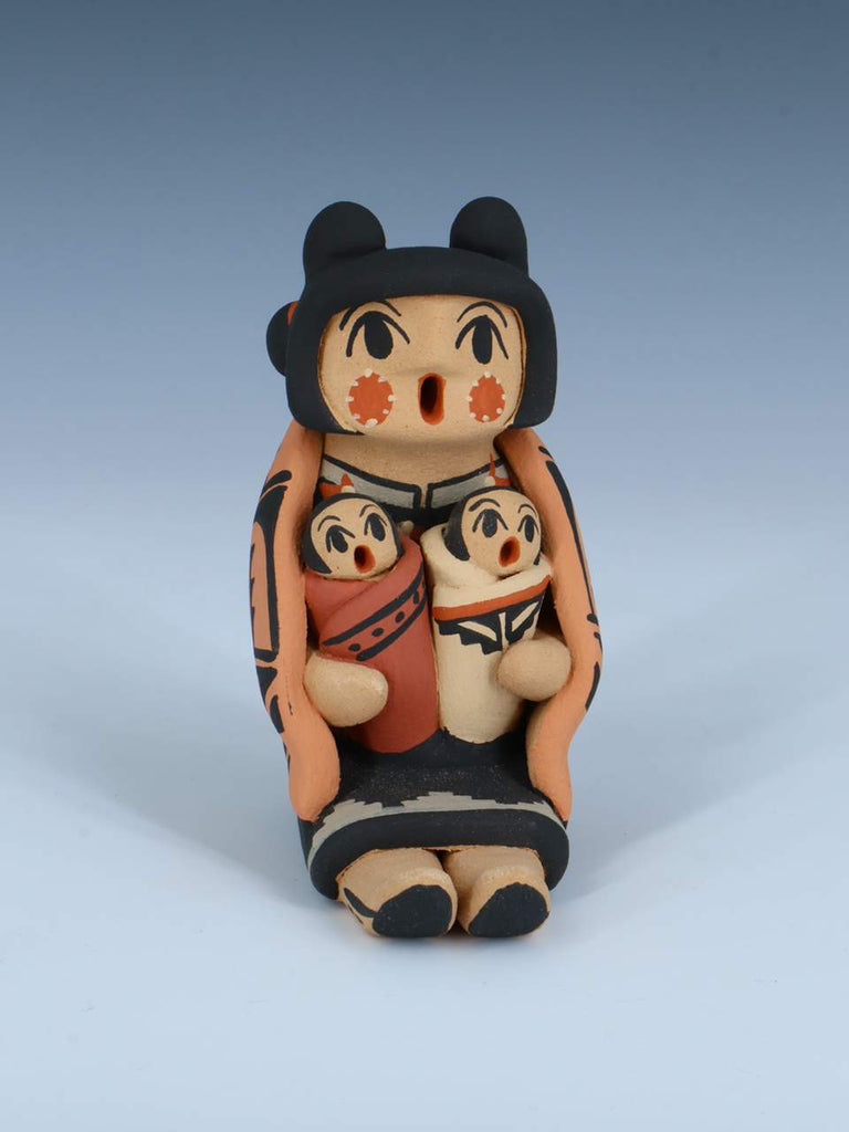 Jemez Pueblo Pottery Two Baby Storyteller - PuebloDirect.com