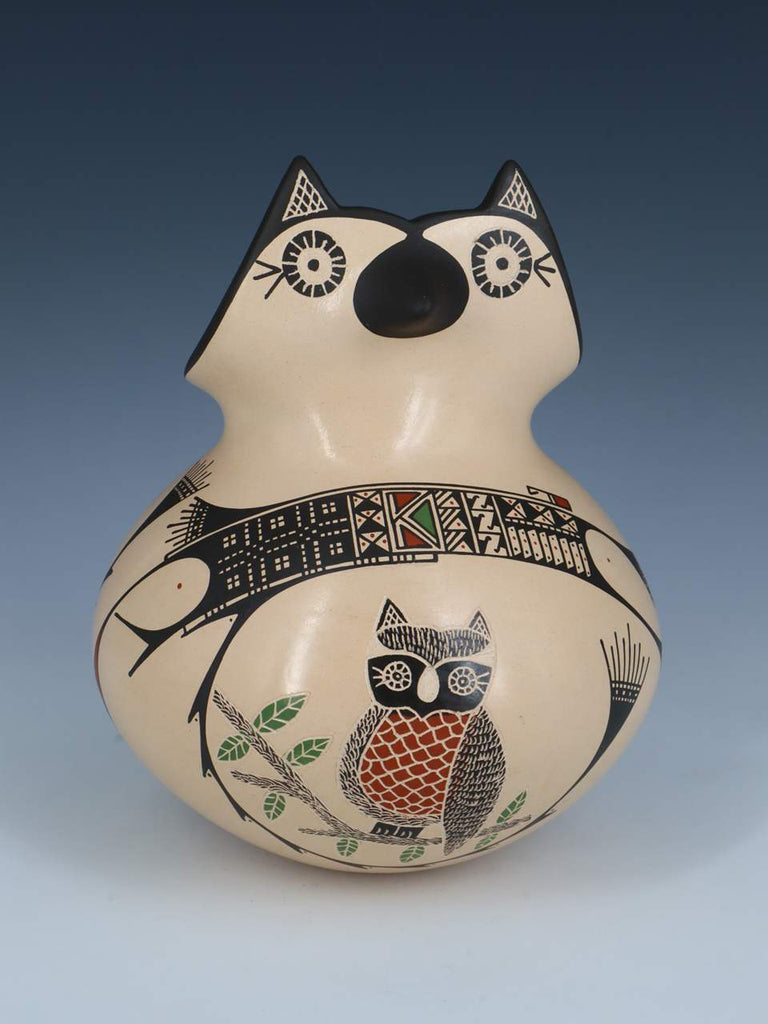 Mata Ortiz Hand Coiled Owl Effigy Pottery - PuebloDirect.com
