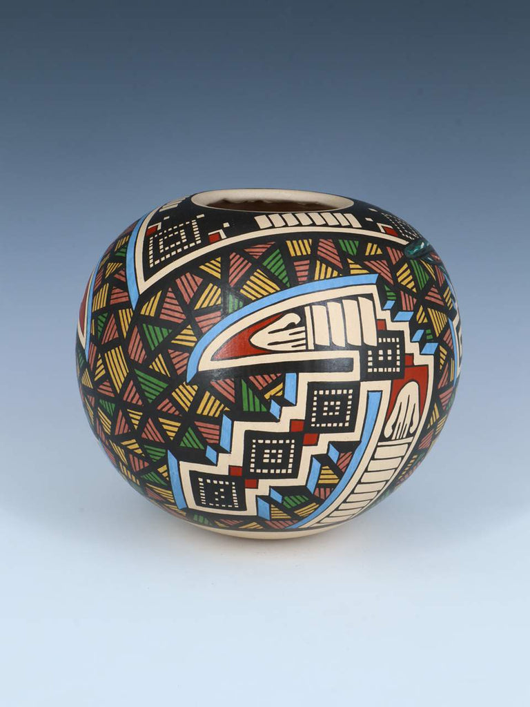 Mata Ortiz Hand Coiled Pottery Painted Hummingbird Vase - PuebloDirect.com