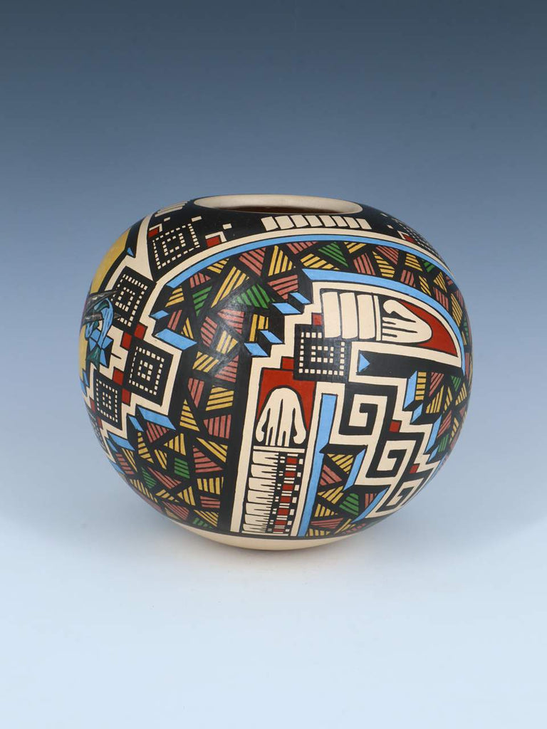 Mata Ortiz Hand Coiled Pottery Painted Hummingbird Vase - PuebloDirect.com