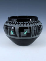 San Juan Pueblo Black Pottery Bowl