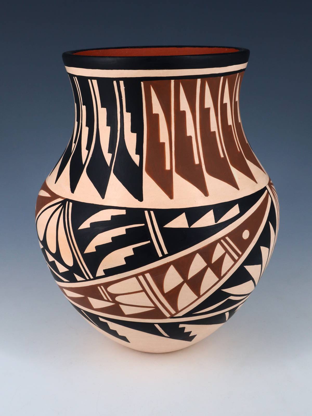 Jemez Pueblo Hand Coiled Pottery Vase