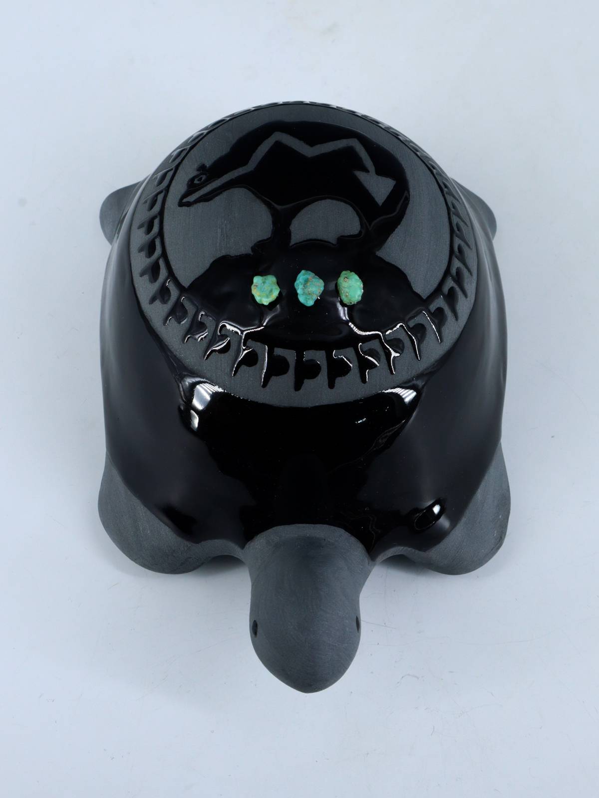 San Juan Pueblo Black Pottery Turtle
