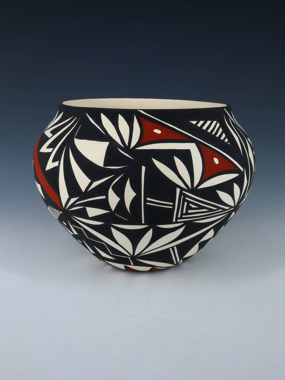 Olla de cerámica pintada a mano de Acoma Pueblo