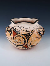 Zuni Pueblo Hand Coiled Lizard Pottery Bowl
