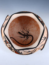 Zuni Pueblo Hand Coiled Lizard Pottery Bowl