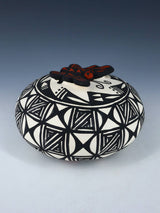 Acoma Pueblo Hand Coiled Pottery Butterfly Seed Pot