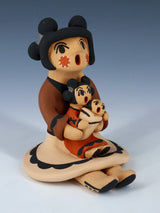 Jemez Pueblo Pottery Two Baby Storyteller Doll