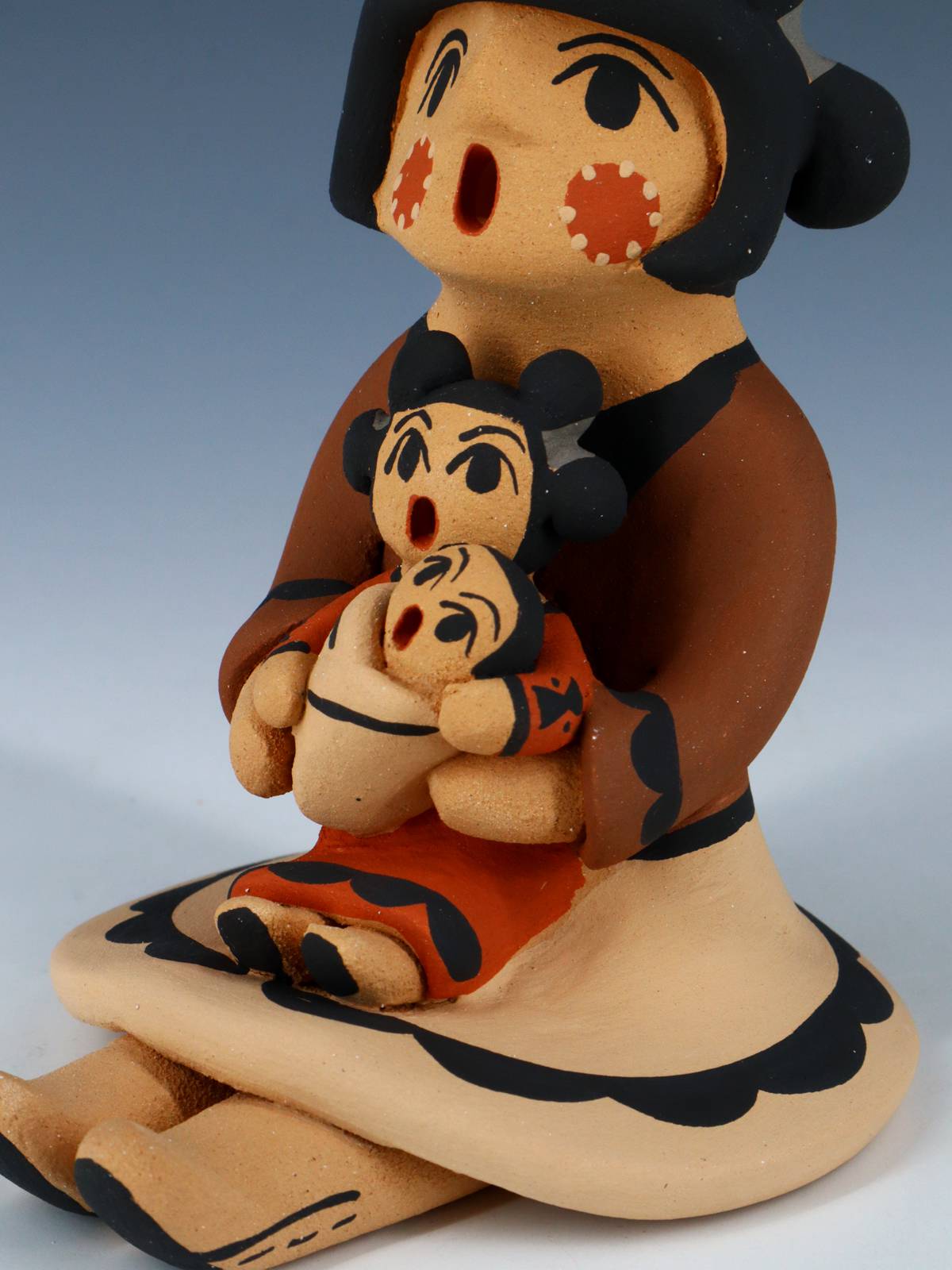 Jemez Pueblo Pottery Two Baby Storyteller Doll