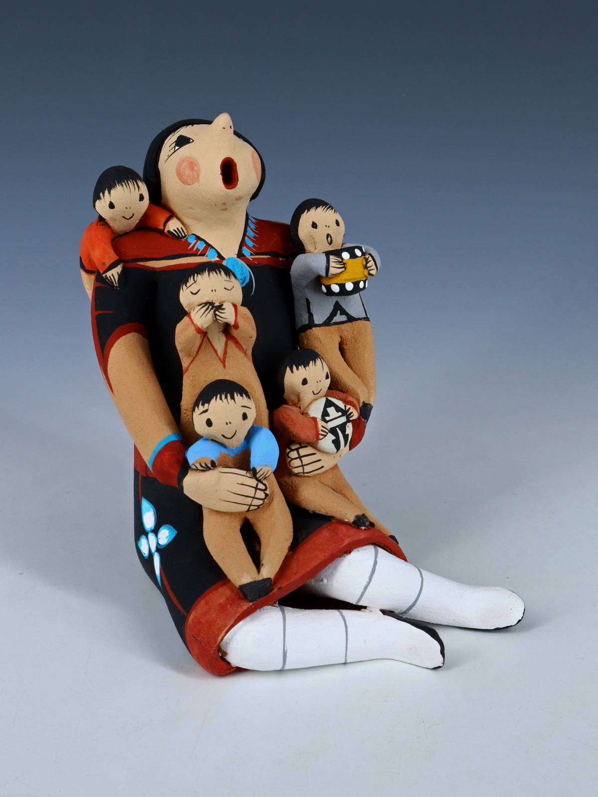 Jemez Pueblo Pottery Cuatro Bebé Cuentista Muñeca