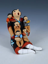 Jemez Pueblo Pottery Cuatro Bebé Cuentista Muñeca