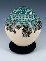 Mata Ortiz Hand Coiled Etched Turtle Pottery