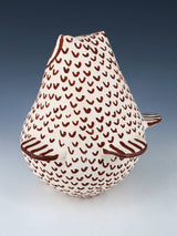 Acoma Pueblo Hand Coiled Pottery Owl Figurine