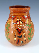 Navajo Pine Pitch Pottery Yei Vase