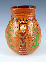 Navajo Pine Pitch Pottery Yei Vase