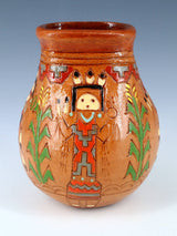 Navajo Pine Pitch Pottery Yei Vase