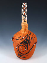 Zuni Pueblo Hand Coiled Pottery Wedding Vase