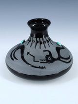 Vase de mariage tortue en poterie noire San Juan Pueblo