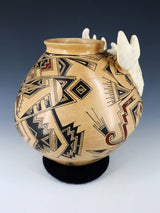 Mata Ortiz Hand Coiled Skull Effigy Pottery