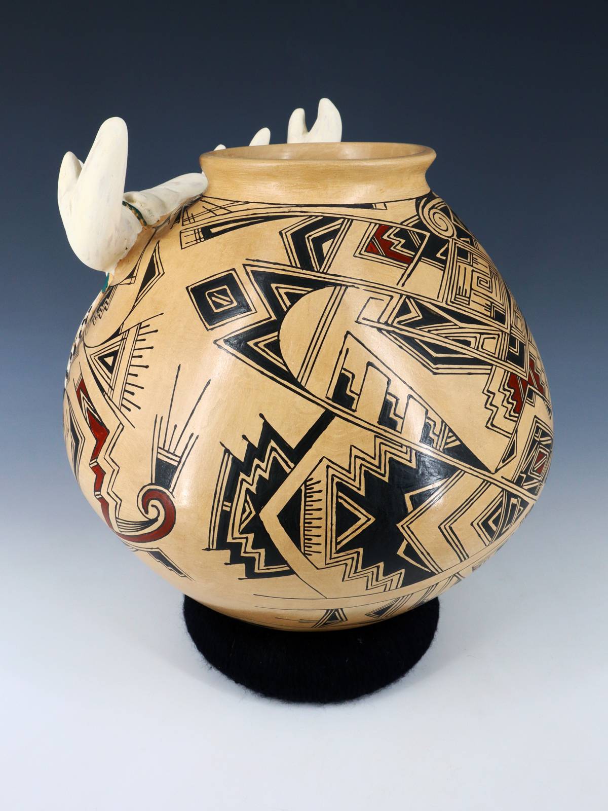 Mata Ortiz Hand Coiled Skull Effigy Pottery