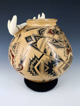 Mata Ortiz Hand Coiled Skull Effigy Pottery
