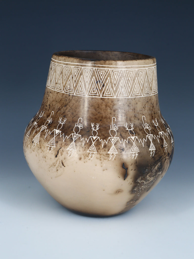 Etched Horsehair Acoma Pottery Olla - PuebloDirect.com