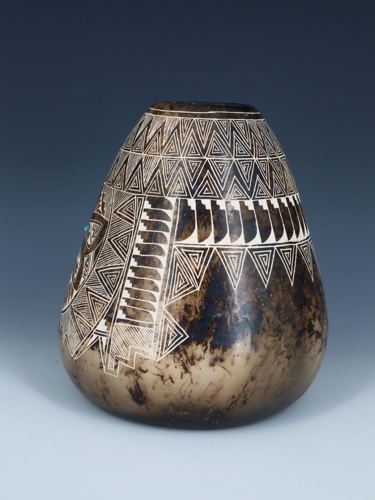 Etched Horsehair Acoma Pottery Vase - PuebloDirect.com