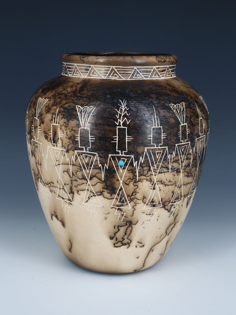 Native American Horsehair Etched Friendship Dancer Pottery - PuebloDirect.com