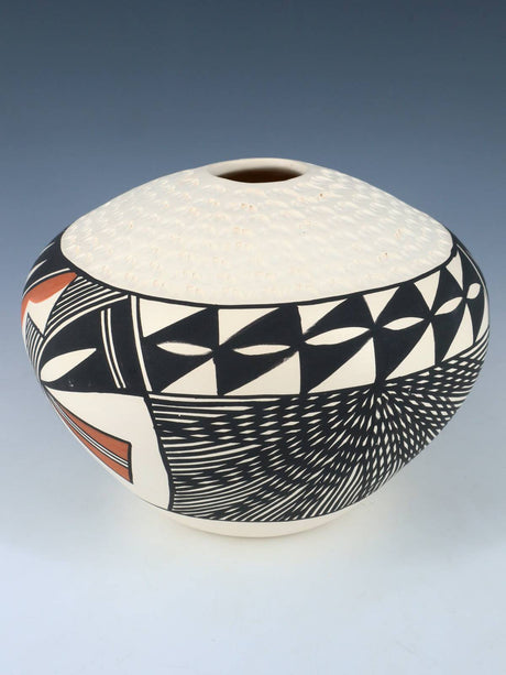 Acoma Pueblo Hand Painted Pottery Seed Pot