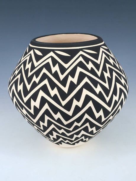 Acoma Pueblo Hand Coiled Geometric Painted Pottery