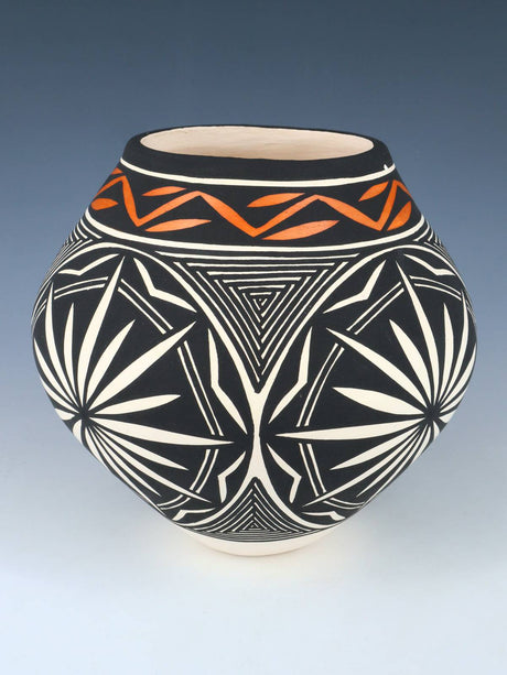 Acoma Pueblo Hand Coiled Geometric Painted Pottery