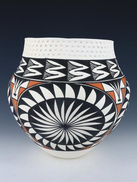 Acoma Pueblo Hand Painted Pottery Bowl - PuebloDirect.com