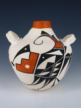 Acoma Hand Painted Pueblo Pottery Canteen - PuebloDirect.com