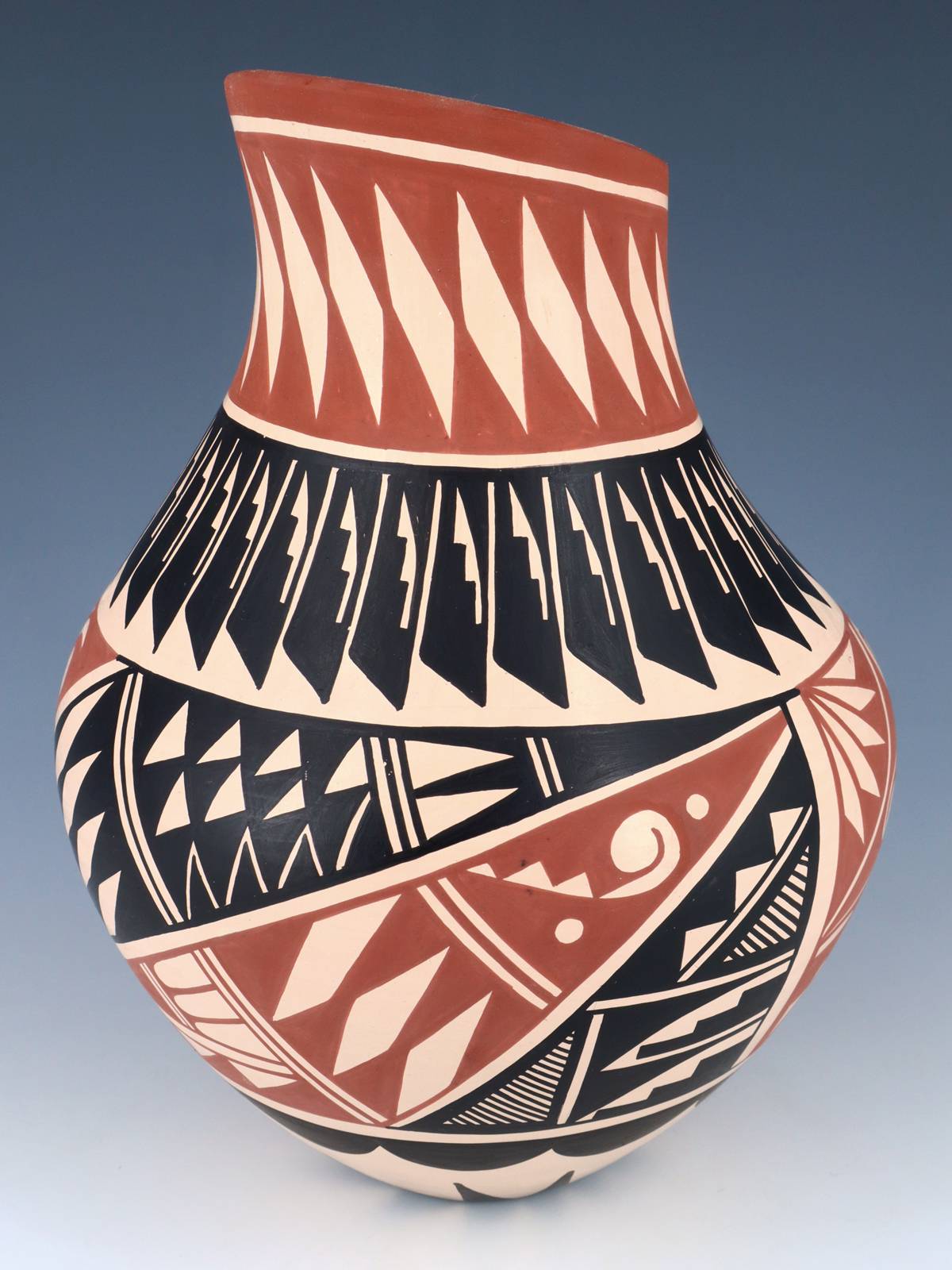 Jemez Pueblo Hand Coiled Pottery Vase