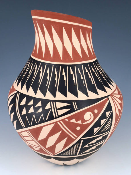 Jemez Pueblo Hand Coiled Pottery Vase