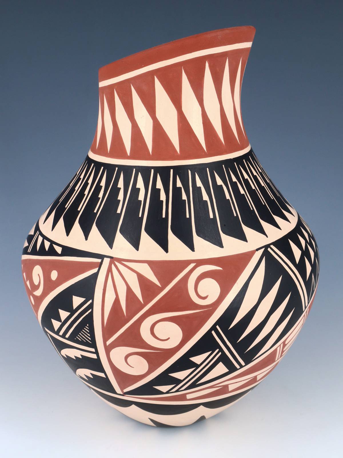 Jemez Pueblo Hand Coiled Pottery Vase
