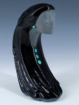 San Juan Pueblo Black Pottery Woman