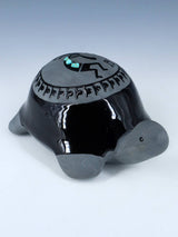 San Juan Pueblo Black Pottery Turtle
