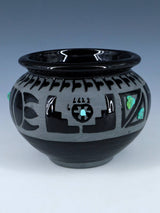 San Juan Pueblo Black Pottery Bowl
