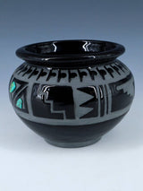 San Juan Pueblo Black Pottery Bowl