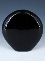 San Juan Pueblo Eagle Black Pottery Pillow Pot
